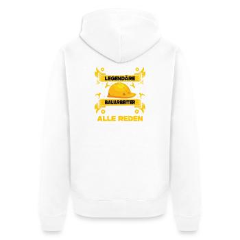 Bauleiter Geschenke Bauarbeiter Strassenbau - Unisex Premium Bio Zip Hoodie - Weiß - Hinten - Thijin (182cm)