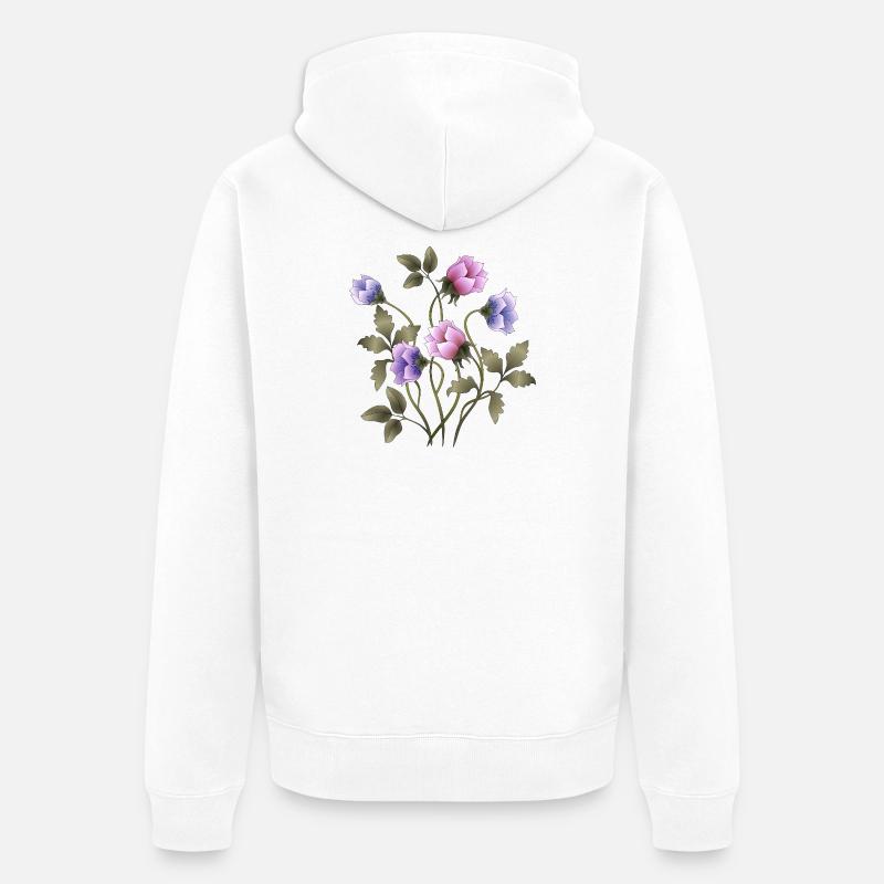 Fleur - Veste à capuche bio Premium Unisexe - blanc