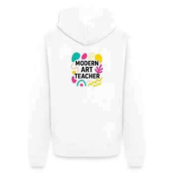 modern art - Unisex Premium Organic Zip Hoodie - white - Back - Thijin (182cm)