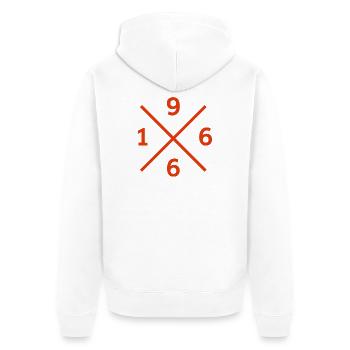 1966 Fußball Fan Berlin Hoodie, Tasche, Schürze - Unisex Premium Bio Zip Hoodie - Weiß - Hinten - Thijin (182cm)