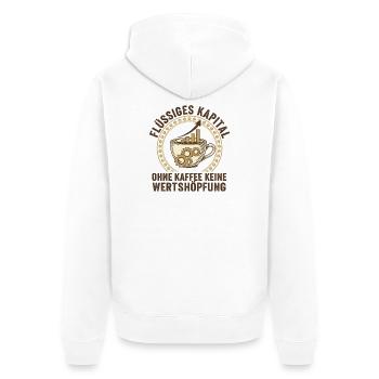 Liquid Capital Coffee - Office Humor - Unisex Premium Organic Zip Hoodie - white - Back - Thijin (182cm)