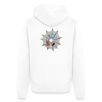 Spider web - Unisex Premium Organic Zip Hoodie - white - Back - Thijin (182cm)