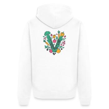 Frisches Garten-Gemüse Motiv - Unisex Premium Bio Zip Hoodie - Weiß - Hinten - Thijin (182cm)