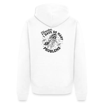 Space Raccoon Houston Problems - Unisex Premium Organic Zip Hoodie - white - Back - Thijin (182cm)