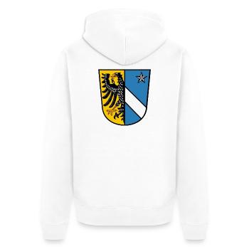 Wacker-Rothenburg ob der Tauber Wappen - Unisex Premium Bio Zip Hoodie - Weiß - Hinten - Thijin (182cm)