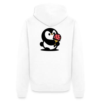 Petit manchot avec de la glace - Veste à capuche bio Premium Unisexe - blanc - Dos - Thijin (182cm)