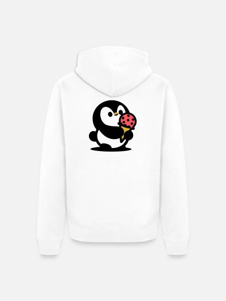 Kleiner Pinguin mit Eis - Unisex Premium Organic Zip Hoodie - white