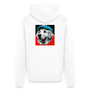 Golden Retriever Dog - Unisex Premium Organic Zip Hoodie - white - Back - Thijin (182cm)