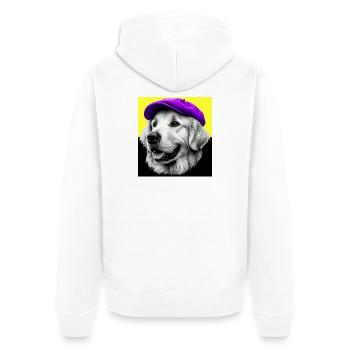 Chien Golden Retriever - Veste à capuche bio Premium Unisexe - blanc - Dos - Thijin (182cm)