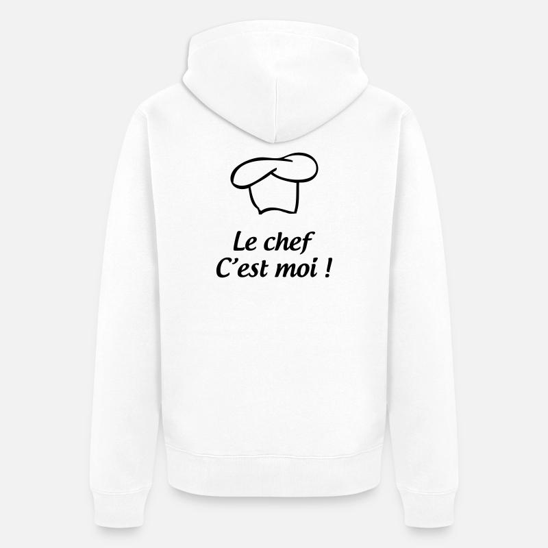 Der Koch bin ich – Küche - Unisex Premium Bio Zip Hoodie - Weiß