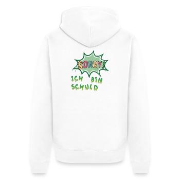 Désolé, c’est de ma faute - Veste à capuche bio Premium Unisexe - blanc - Dos - Thijin (182cm)