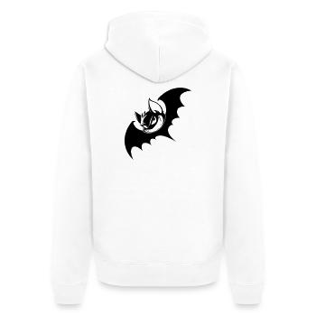 Grinning Bat – Evil Cartoon Bat - Unisex Premium Organic Zip Hoodie - white - Back - Thijin (182cm)