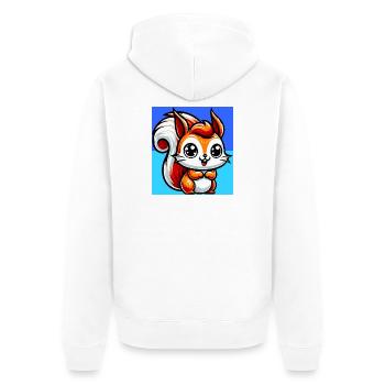 squirrel - Unisex Premium Organic Zip Hoodie - white - Back - Thijin (182cm)