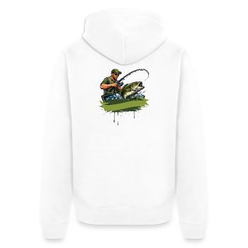 Pêcheurs Pêcheurs Chemise Pêche Pêche Hommes - Veste à capuche bio Premium Unisexe - blanc - Dos - Thijin (182cm)