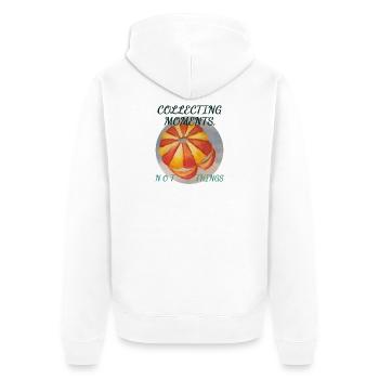 Collecting Moments Not Things - Colorful Parasaili - Unisex Premium Organic Zip Hoodie - white - Back - Thijin (182cm)