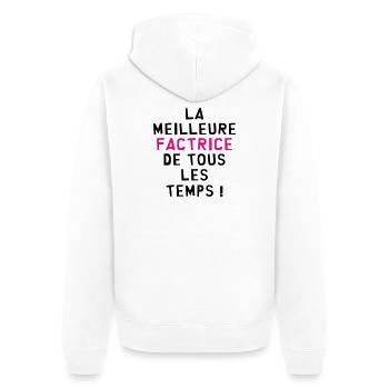 Meilleure factrice de tous les temps humour - Veste à capuche bio Premium Unisexe - blanc - Dos - Thijin (182cm)