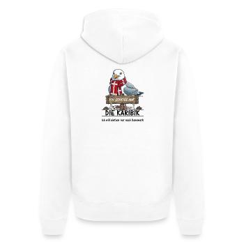 Ich scheisse auf ... die Karibik - lieber Dänemark - Unisex Premium Bio Zip Hoodie - Weiß - Hinten - Thijin (182cm)