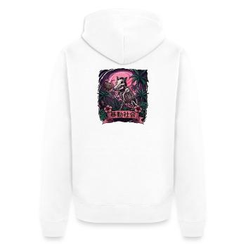 Neon Jungle Skeleton Wild Boar - Unisex Premium Organic Zip Hoodie - white - Back - Thijin (182cm)