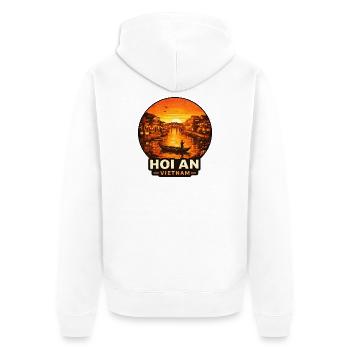 Hoi An Vietnam Sunset Skyline - Unisex Premium Bio Zip Hoodie - Weiß - Hinten - Thijin (182cm)