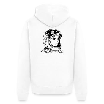 Space woman - Unisex Premium Organic Zip Hoodie - white - Back - Thijin (182cm)