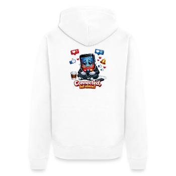 Connectés mais seuls - Veste à capuche bio Premium Unisexe - blanc - Dos - Thijin (182cm)
