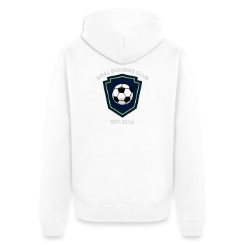 Goal Diggers Clubwappen - Unisex Premium Bio Zip Hoodie - Weiß - Hinten - Thijin (182cm)
