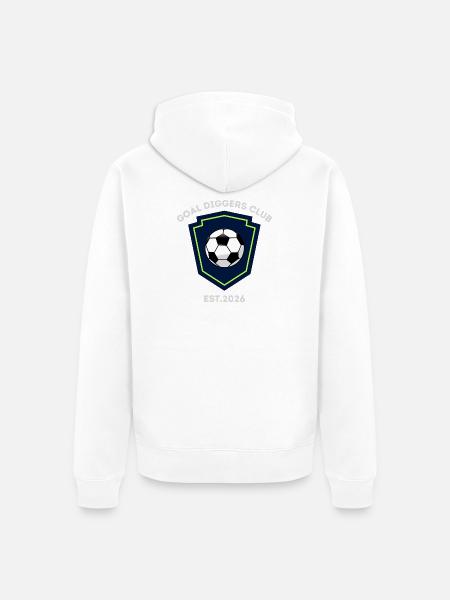 Goal Diggers Clubwappen - Unisex Premium Bio Zip Hoodie - Weiß