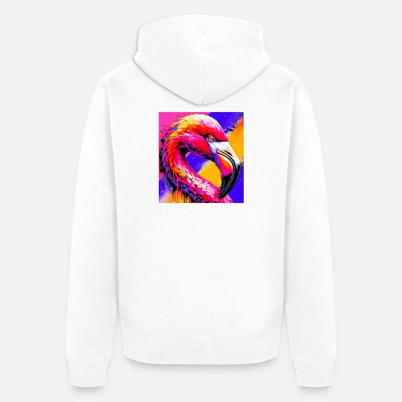 Flamant - Veste à capuche bio Premium Unisexe - blanc