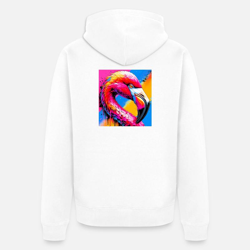 Flamant - Veste à capuche bio Premium Unisexe - blanc