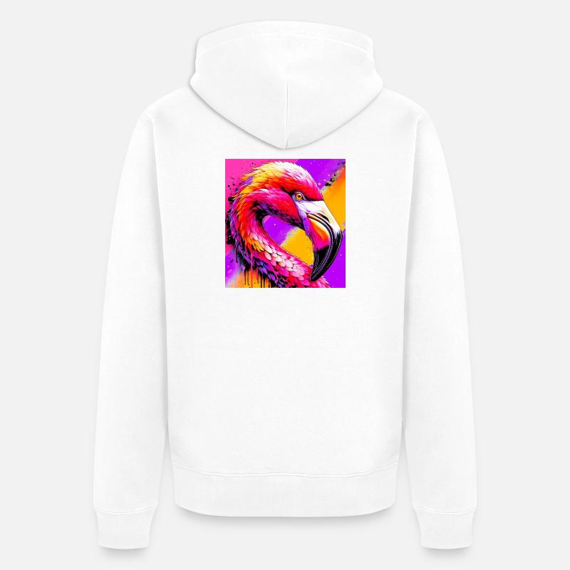 Flamant - Veste à capuche bio Premium Unisexe - blanc