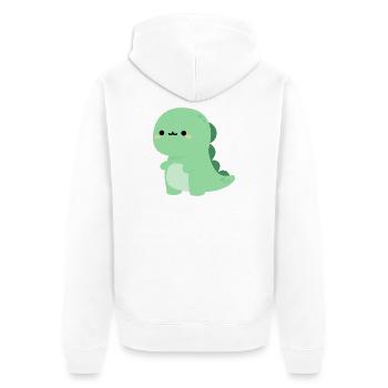 T-rex Rexy - Unisex Premium Bio Zip Hoodie - Weiß - Hinten - Thijin (182cm)