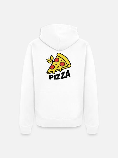 Pizza Piece Lettering Italy Pizzeria - Unisex Premium Organic Zip Hoodie - white