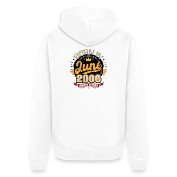 Né en juin 2006 - Veste à capuche bio Premium Unisexe - blanc - Dos - Thijin (182cm)