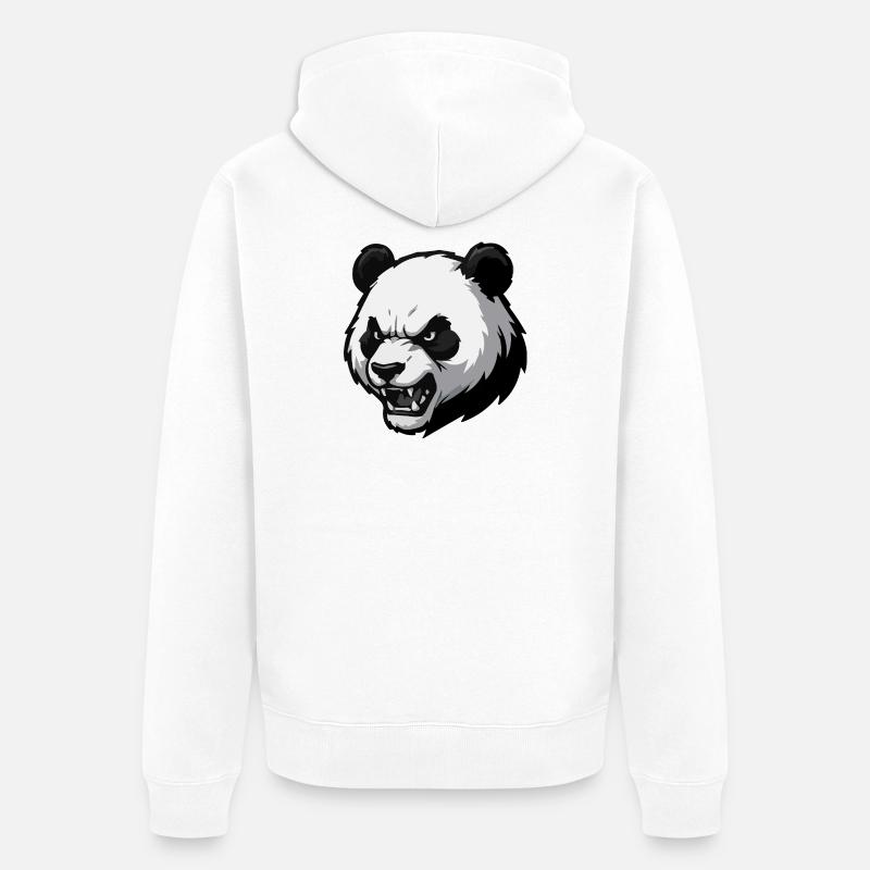 Imprimer vectoriel Angry Panda - Veste à capuche bio Premium Unisexe - blanc