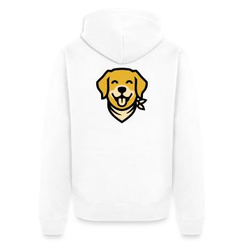 Hund Halstuch Golden Retriever Hundemama Wandern - Unisex Premium Bio Zip Hoodie - Weiß - Hinten - Thijin (182cm)