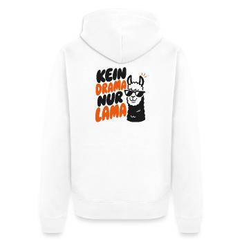 Kein Drama Nur Lama Lustiges Lama - Unisex Premium Bio Zip Hoodie - Weiß - Hinten - Thijin (182cm)