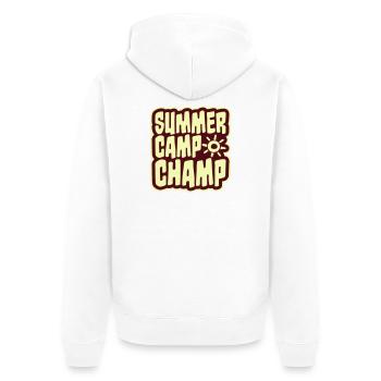 Summer Camp Champ Fun Kids Outdoor Adventure - Unisex Premium Organic Zip Hoodie - white - Back - Thijin (182cm)