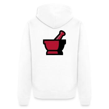 Mortier pilon épices Pharmacie de cuisine - Veste à capuche bio Premium Unisexe - blanc - Dos - Thijin (182cm)