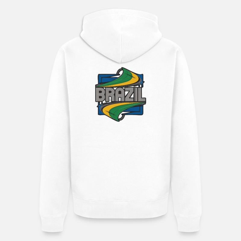 Brésil - Veste à capuche bio Premium Unisexe - blanc