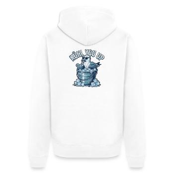 Coole Möwe Auf Eis - Unisex Premium Organic Zip Hoodie - white - Back - Thijin (182cm)