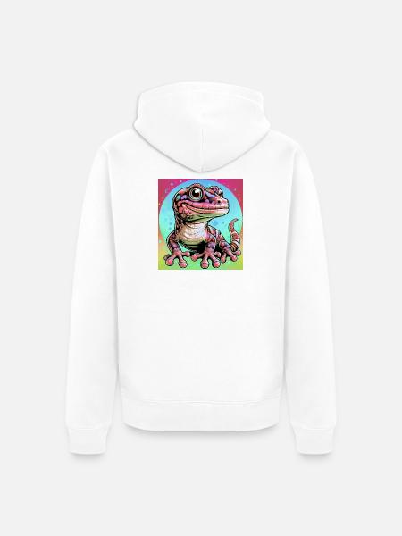 Gecko - Unisex Premium Organic Zip Hoodie - white