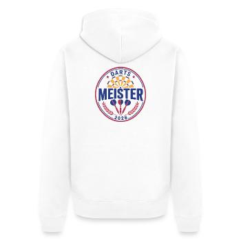Darts Champion 2026, Winner Shirt, Hoodie, Cap, Bag - Unisex Premium Organic Zip Hoodie - white - Back - Thijin (182cm)