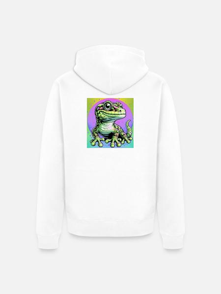 Gecko - Unisex Premium Organic Zip Hoodie - white