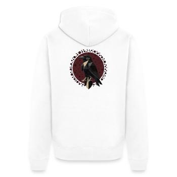 Dark Raven Symbol Graphic Shirt - Unisex Premium Organic Zip Hoodie - white - Back - Thijin (182cm)