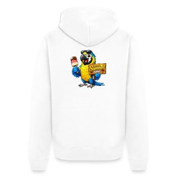 Perroquet avec des glaces - Veste à capuche bio Premium Unisexe - blanc - Dos - Thijin (182cm)