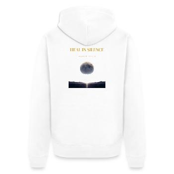 Guérissez en silence – Laissez la paix parler - Veste à capuche bio Premium Unisexe - blanc - Dos - Thijin (182cm)