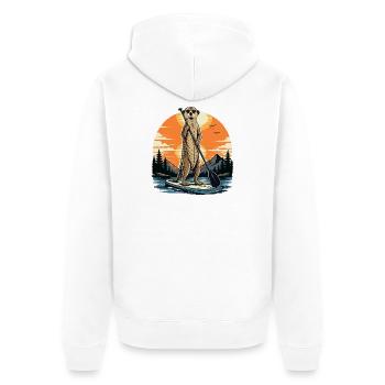  Erdmännchen SUP Paddleboard Board Stand Up paddel - Unisex Premium Bio Zip Hoodie - Weiß - Hinten - Thijin (182cm)