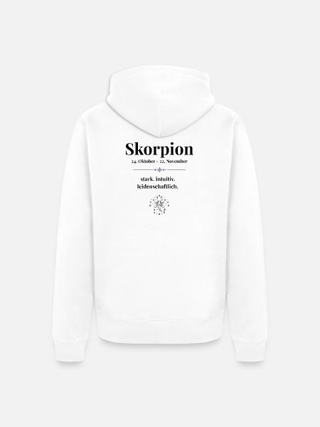 Sternzeichen Skorpion - Unisex Premium Bio Zip Hoodie - Weiß