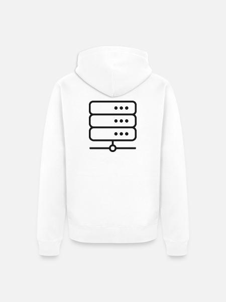Server-Racklinien-Symbol - Unisex Premium Bio Zip Hoodie - Weiß