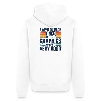  Vintage Gamer-PC game Computer zocken VR HEADSET - Unisex Premium Bio Zip Hoodie - Weiß - Hinten - Thijin (182cm)